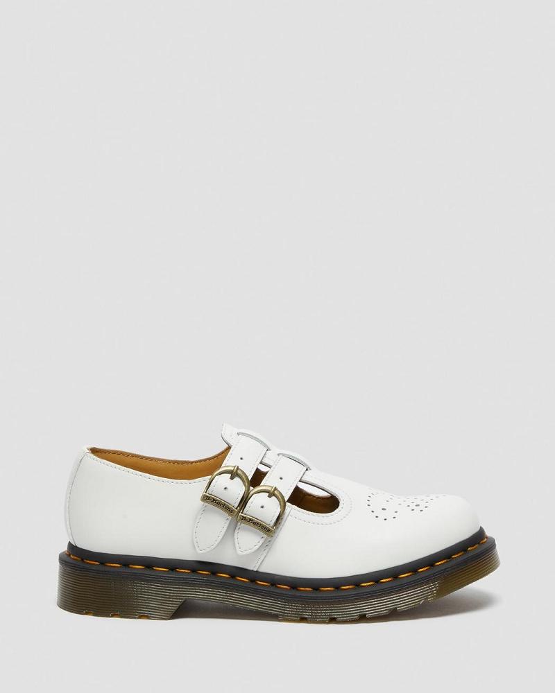 Women's Dr Martens 8065 Smooth Leather Mary Jane Shoes White | AU 333KOR